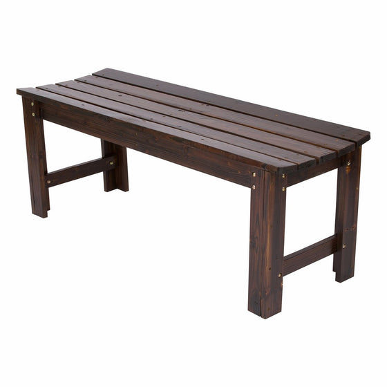 Shine Company 4 Ft. Backless Garden Bench, Burnt Brown