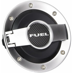 Drake Muscle Cars MO-210001-S Silver/Black Billet Aluminum Fuel Door