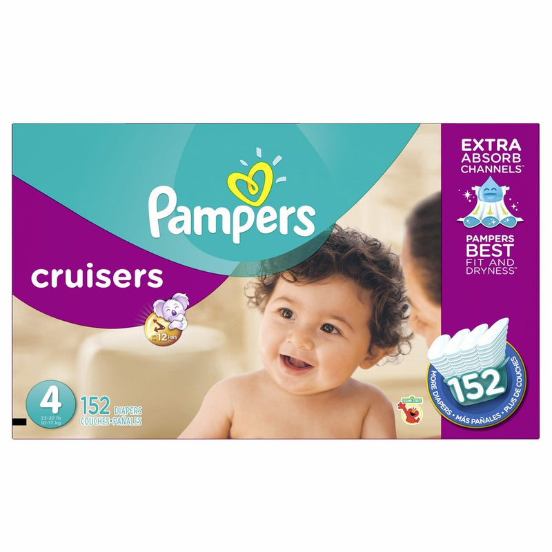 Pampers Cruisers Disposable Diapers Size 4, 152 Count, ECONOMY PACK PLUS