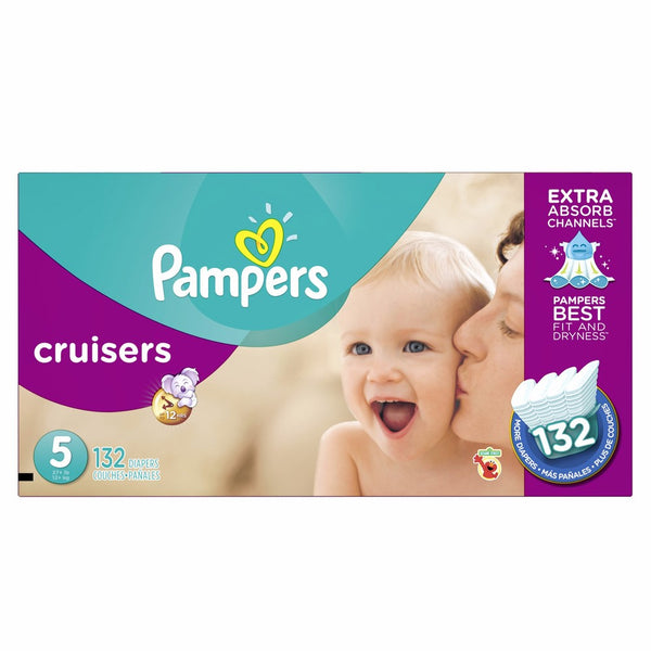 Pampers Cruisers Disposable Diapers Size 5, 132 Count, ECONOMY PACK PLUS