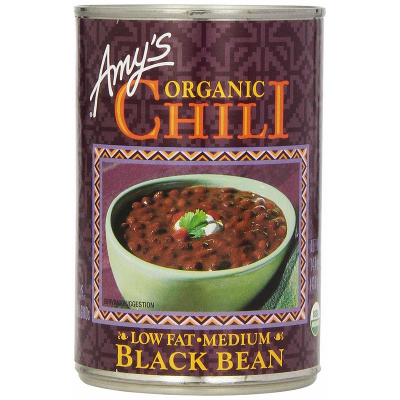 Amy's Organic Chili, Low Fat Medium Black Bean, 14.7 Ounce (Pack of 6)