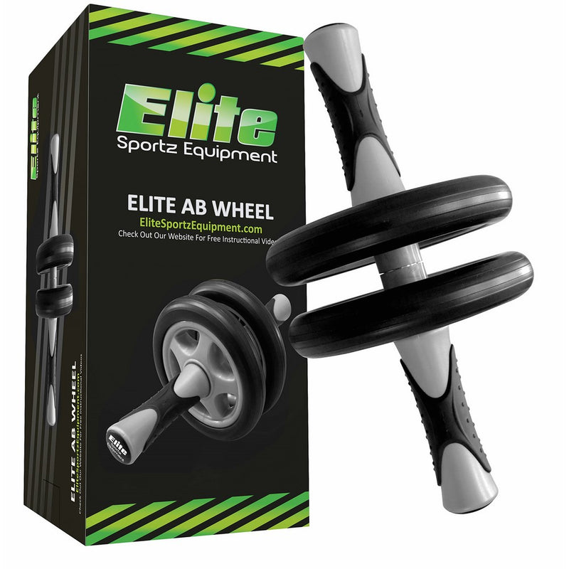 Elite Sportz Ab Wheel Roller - This Ab Exercise Wheel has Dual Wheels for Extra Stability, Comes Fully Assembled, is Sturdy, Smooth Rolling, and has Very Comfortable Non- Slip Handles