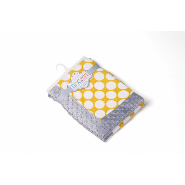 Bacati - Dots/pin Stripes Grey/yellow Blanket