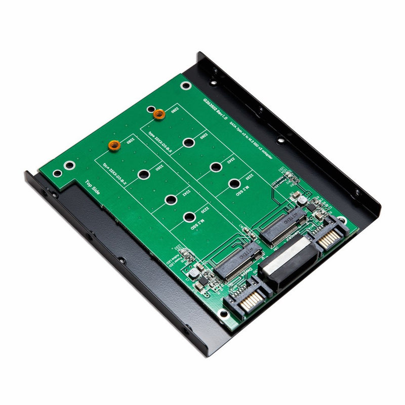 IO Crest 3.5 Inch Mount Dual M.2 Adapter SSD Slot to Two Sata III Port Adapter Components Other SY-ADA40088