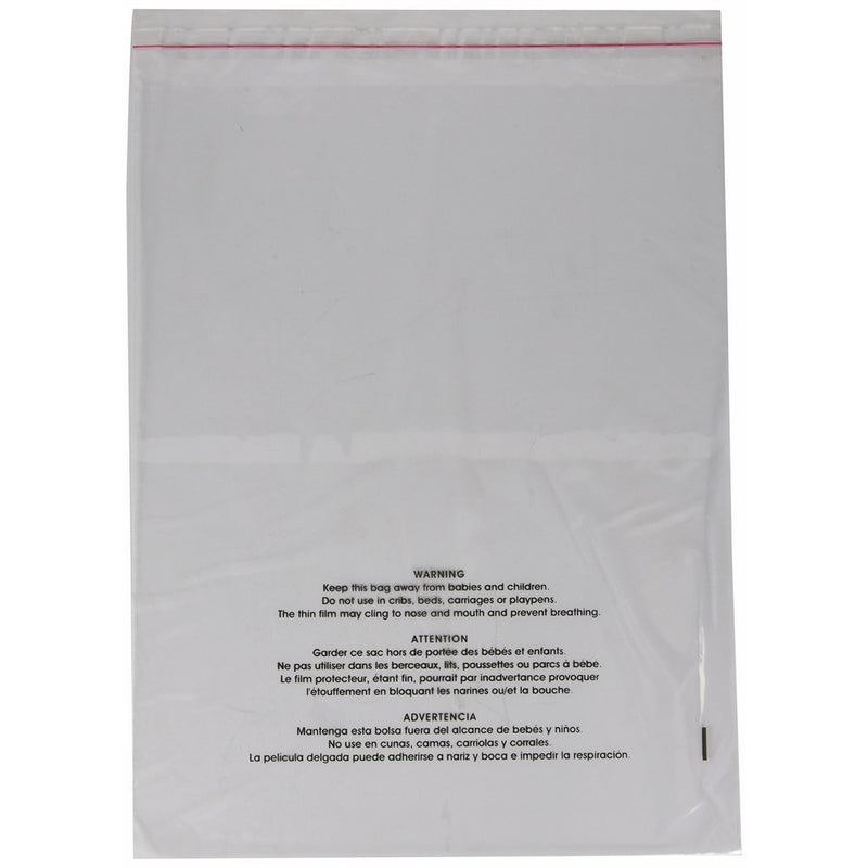 Uline Suffocation Warning Poly Bag, 1.5 ml Self-Sealed, 100 Count (S-19131) 11x14