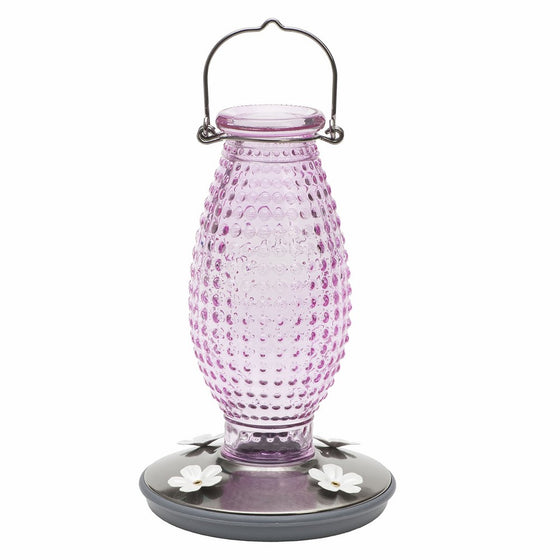 Perky-Pet 8131-2 Cranberry Hobnail Vintage Glass Hummingbird Feeder