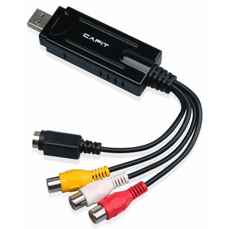 MyGica Capit USB Video Capture for Windows, Capture Analog Video to Digital, Convert VHS Composite and S-Video to USB on PC - Black