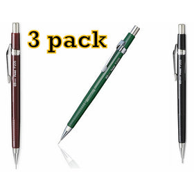 Value Pack of 3 Pentel Sharp Automatic Pencil, 0.5mm, Black, Burgundy, Green Barrels, 3 Pack (P205) by Pentel