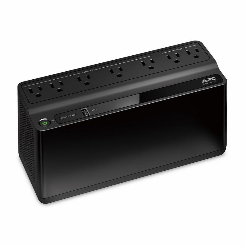 APC 600VA UPS Battery Backup & Surge Protector with USB Charging Port, APC UPS Back-UPS (BE600M1)