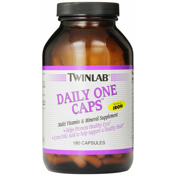 Twinlab Daily One Caps Multi-Vitamin and Multi-Minerals without Iron, 180 Capsules