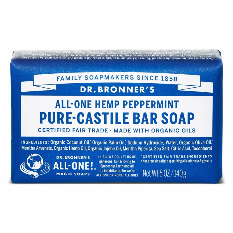 Dr. Bronner's Organic Castile Bar Soap, Peppermint, 5 Ounce