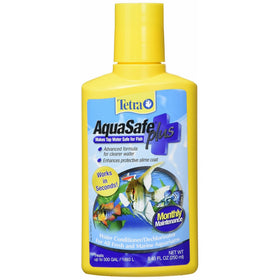 Tetra AquaSafe Plus Water Conditioner/Dechlorinator, 8.4-Ounce