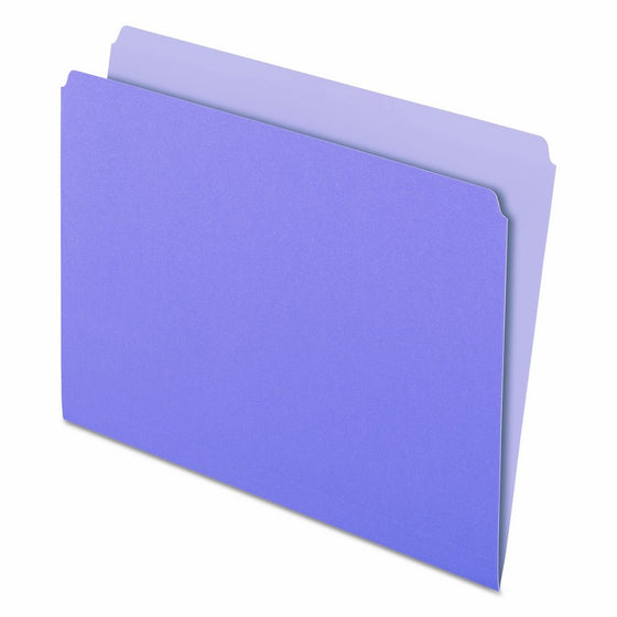 Pendaflex Two-Tone Color File Folders, Letter Size, Lavender, Straight Cut, 100/BX (152 LAV)