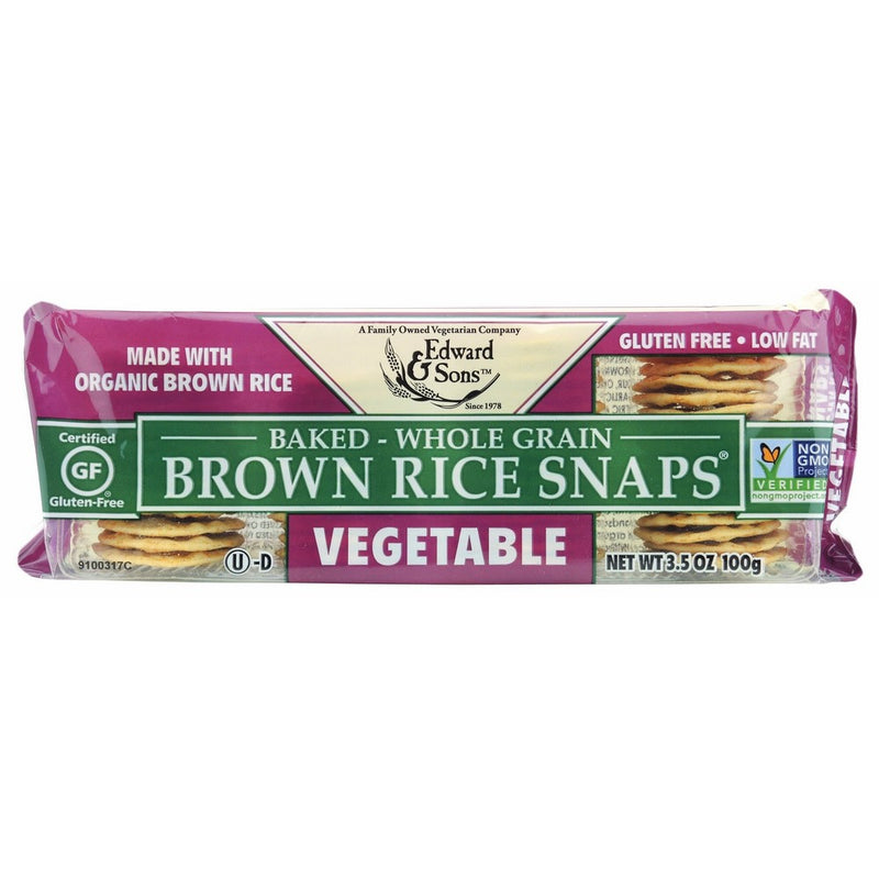 Brown Rice Snaps, Vegetable with Organic Brown Rice, 3.5-Ounce Packs (Pack of 12)
