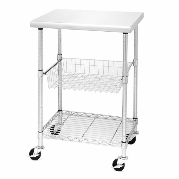 Seville Classics Stainless Steel Professional Kitchen Cart Cutting Table