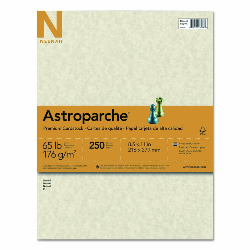 Wausau Specialty Cover Stock, 65 Lb, 8 1/2 x 11-Inches, Astroparche Natural, 250 Sheets (26428)