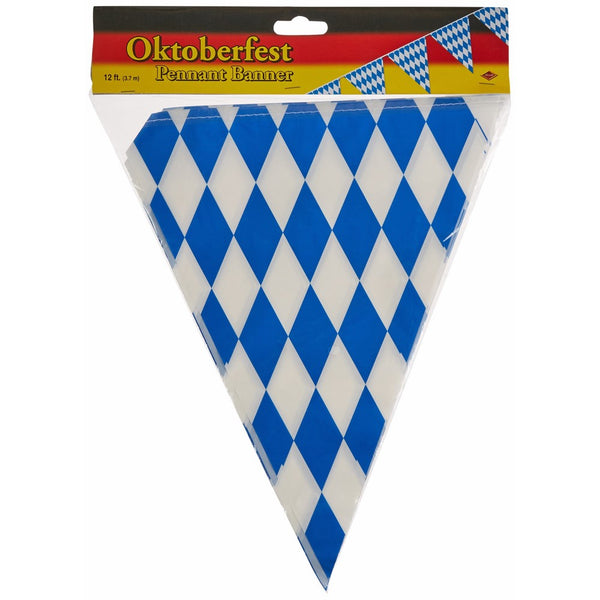 Beistle 50970 Oktoberfest Bavarian Flag Pennant Banner 11 Inches by 12 Feet