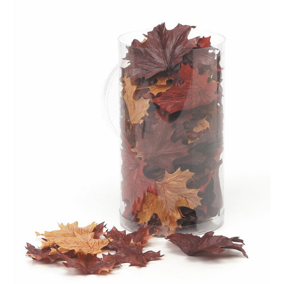 Darice 1620-99 100-Piece Maple Leaf Decor in a Canister, Brown