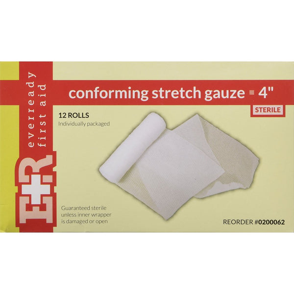 First Aid Only 4" Sterile Conforming Gauze Roll Bandage, 12-Count Bags