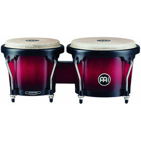 Meinl Percussion HB100WRB Standard Size Rubber Wood Bongos with Natural Skin Heads, Wine Red Burst (VIDEO)