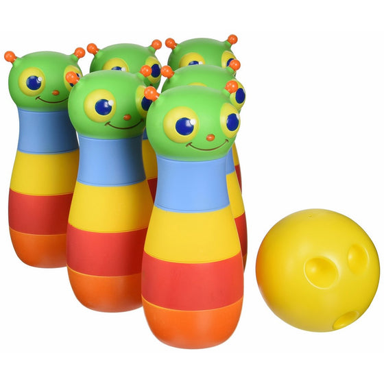 Melissa & Doug Sunny Patch Happy Giddy Bowling Set With 6 Pins, Bowling Ball, and Storage Bag