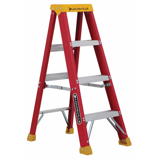 Louisville Ladder L-3016-04 300-Pound Duty Rating Fiberglass Stepladder, 4-Feet