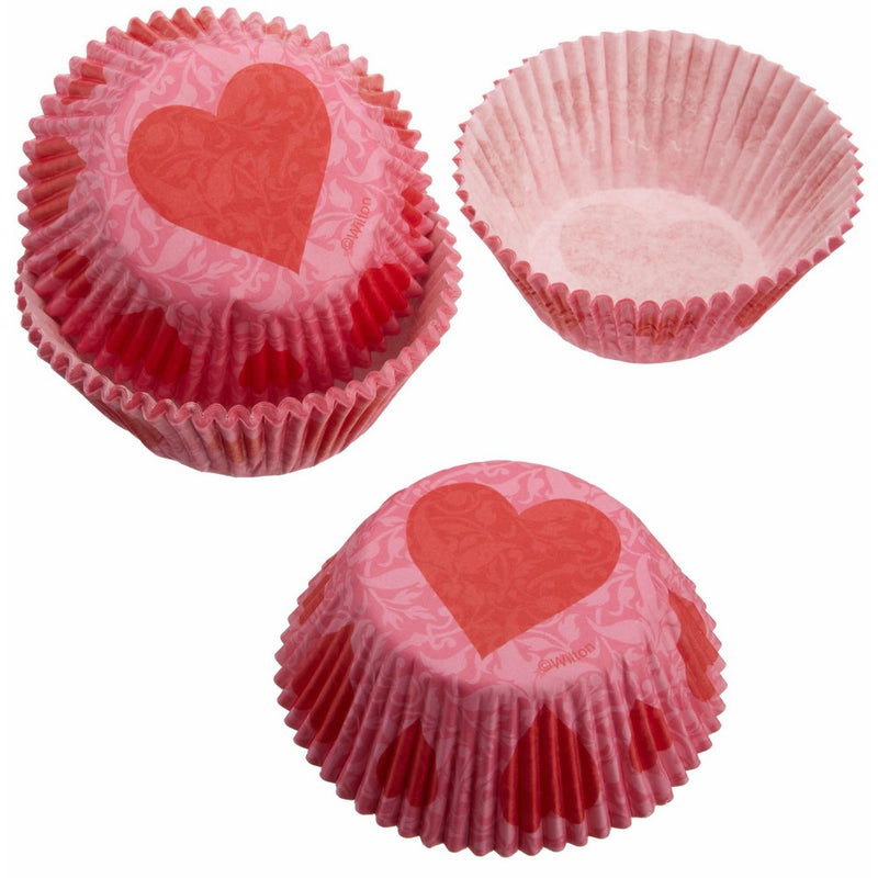 Wilton Pink Damask Standard Baking Cup, 75-Count