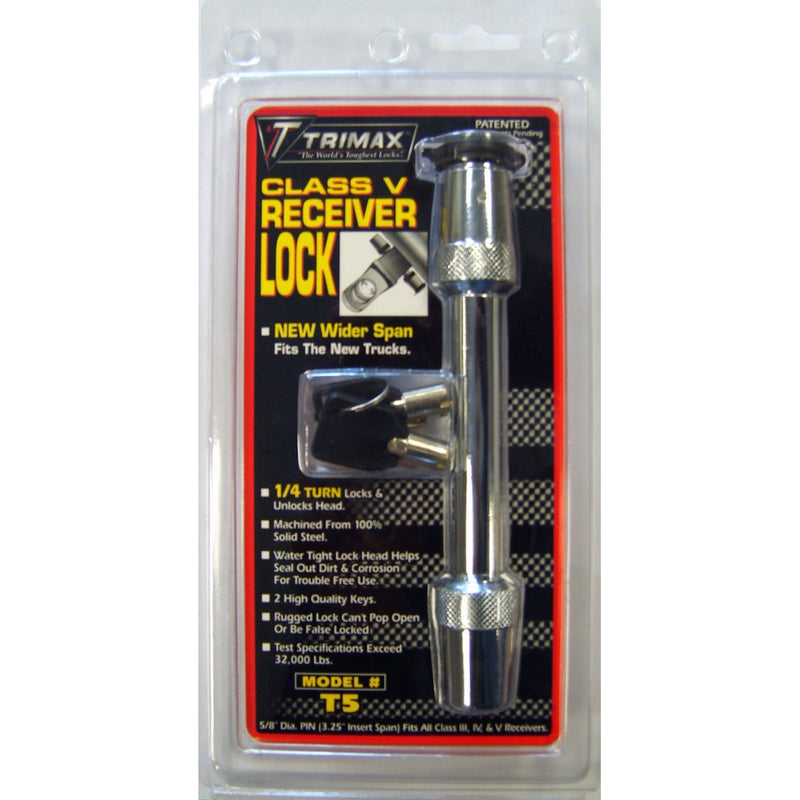Trimax T5 5/8" Extended Chrome Receiver Lock