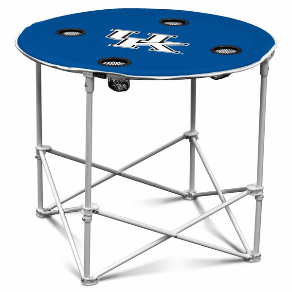 Logo Brands Kentucky Wildcats Collapsible Round Table with 4 Cup Holders and Carry Bag