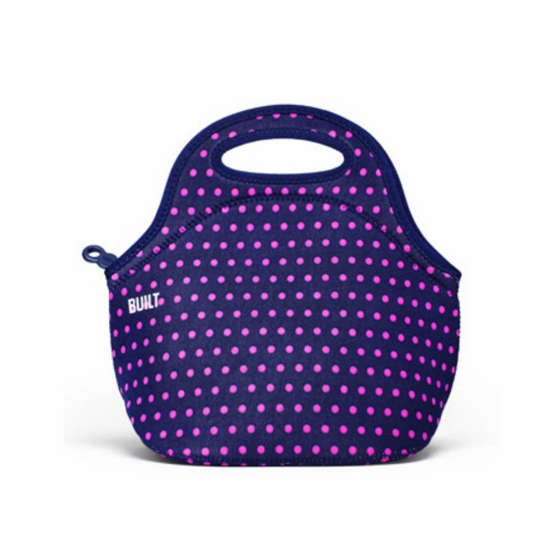 Built NY LB31-MNV Gourmet Getaway Lightweight Insulated Neoprene Lunch Tote Bag, Mini Dot Navy