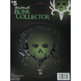Bone Collector Auto Window Circle Decal Classic Design Silver and Green