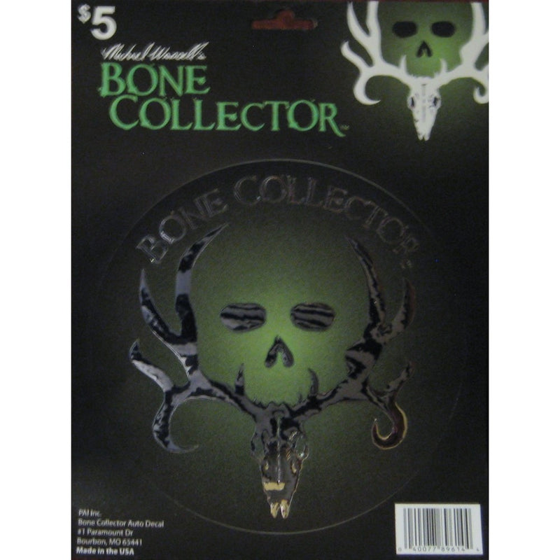 Bone Collector Auto Window Circle Decal Classic Design Silver and Green
