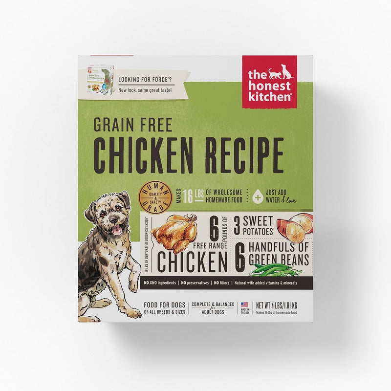 Honest Kitchen The Human Grade Dehydrated Grain Free Chicken Dog Food, 4 lb - Force