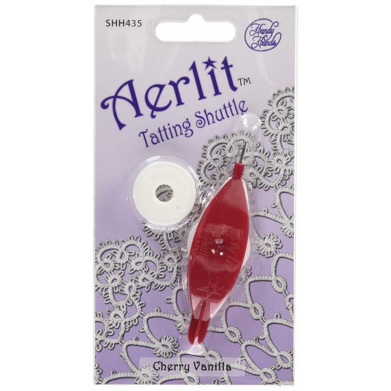 Aerlit Tatting Shuttle With 2 Bobbins-Cherry Vanilla