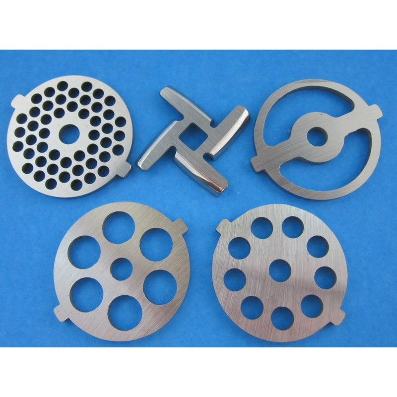 1 X (5) Pc SET New Grinding plate discs and knife for Kitchenaid Mixer FGA Food Chopper and Meat Grinding