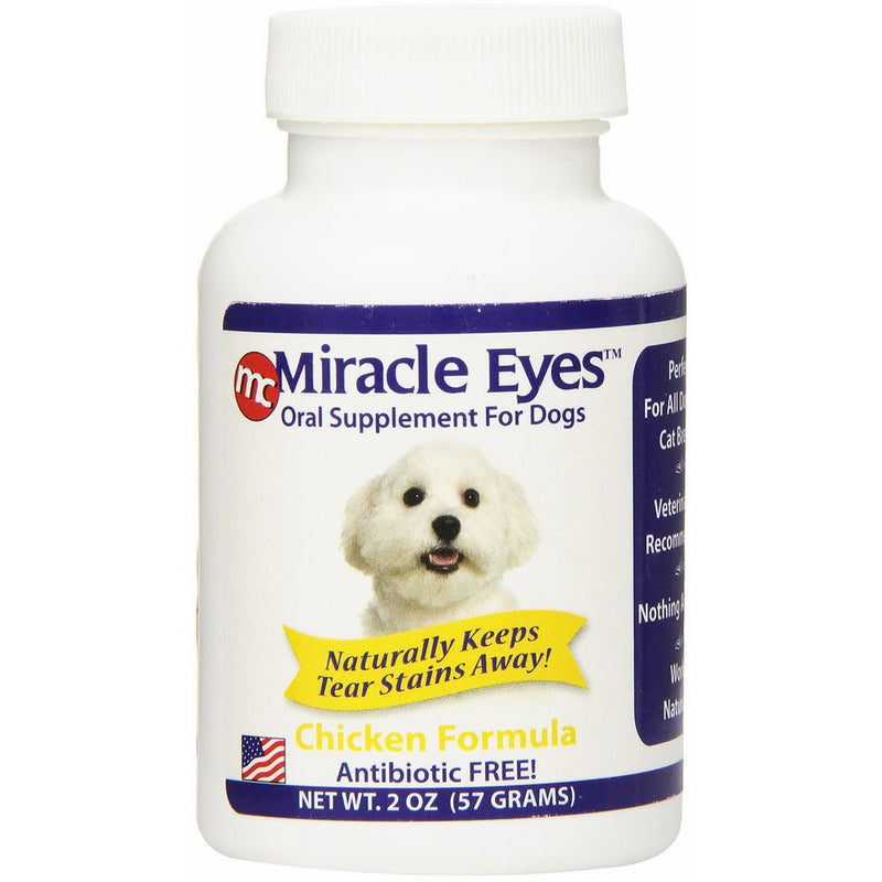 Miracle Care 450925 Tear Stain Reducer Oral Supplement for Dogs and Cats, Chicken Flavor, 2-Ounce