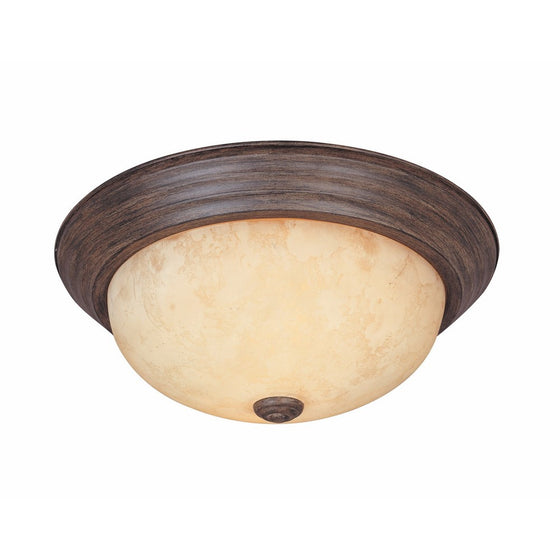 1257S-WM-AM Flushmount Ceiling Light Warm Mahogany 2-Light 11" Fixture