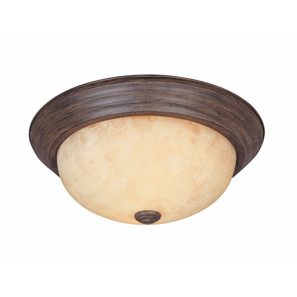 1257S-WM-AM Flushmount Ceiling Light Warm Mahogany 2-Light 11" Fixture