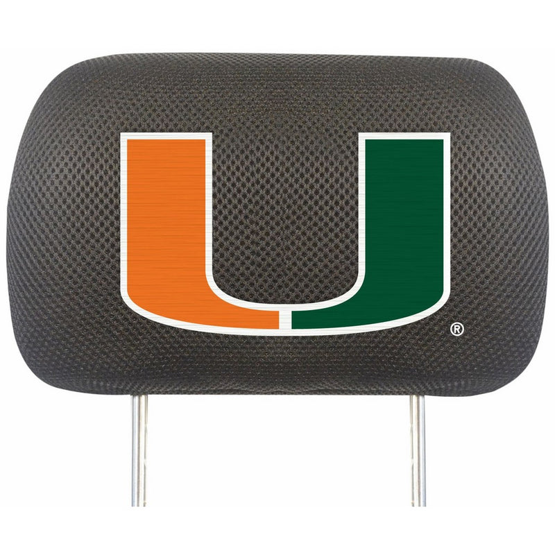 FANMATS12581NCAA University of Miami Hurricanes Polyester Head Rest Cover