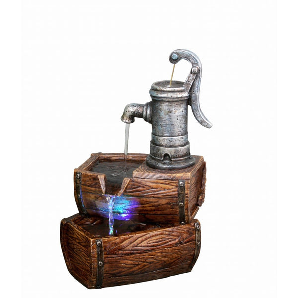 Alpine WIN826 2-Tier Barrel Fountain with LED Light