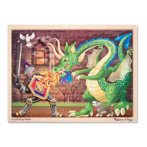 Melissa & Doug Knight vs. Dragon Wooden Jigsaw Puzzle With Storage Tray (48 pcs)