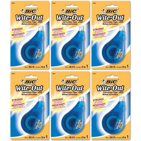 Bic Wite Out Correction Tape (Pack of 6)