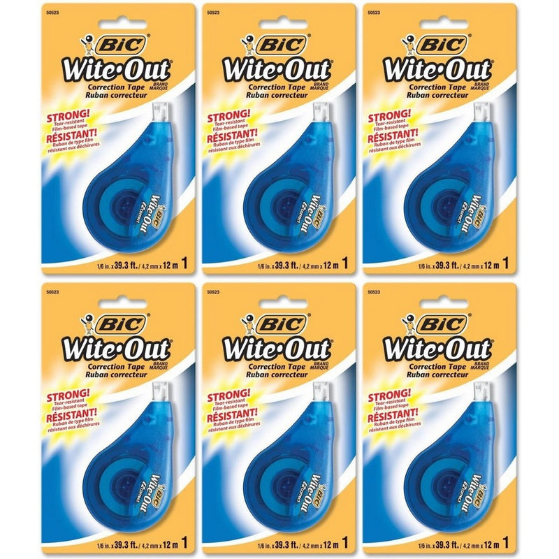 Bic Wite Out Correction Tape (Pack of 6)