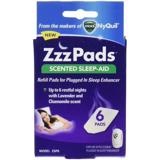 ZzzPads Scented Sleep-Aid Refill Pads for ZzzQuill Plugged in Sleep Enhancer, 6 pads