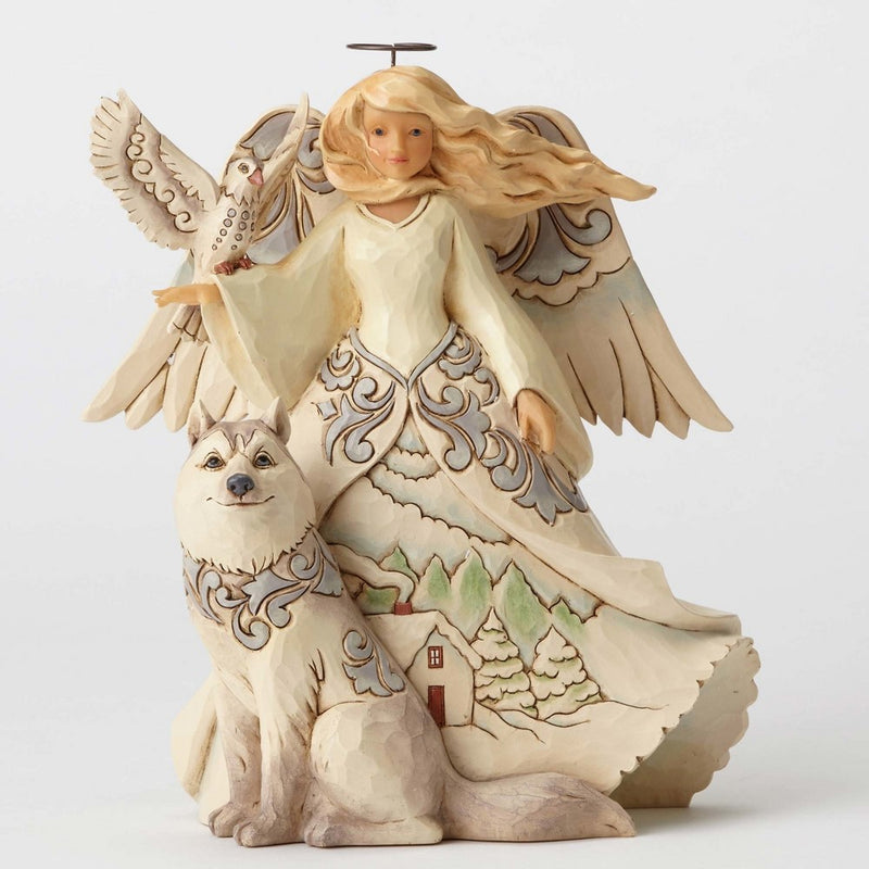 Jim Shore Heartwood Creek JS Hwc Fig Wdlnd Angel/White Figurine