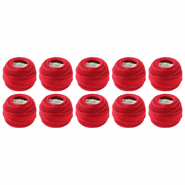 DMC Pearl Cotton Balls, Size 8, Christmas Red