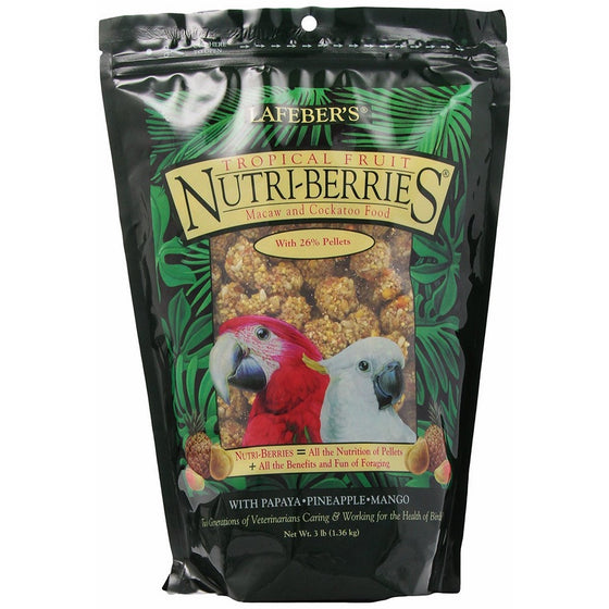 Lafeber Company Tropical Fruit Nutri-Berries for Macaws, 3-Pound