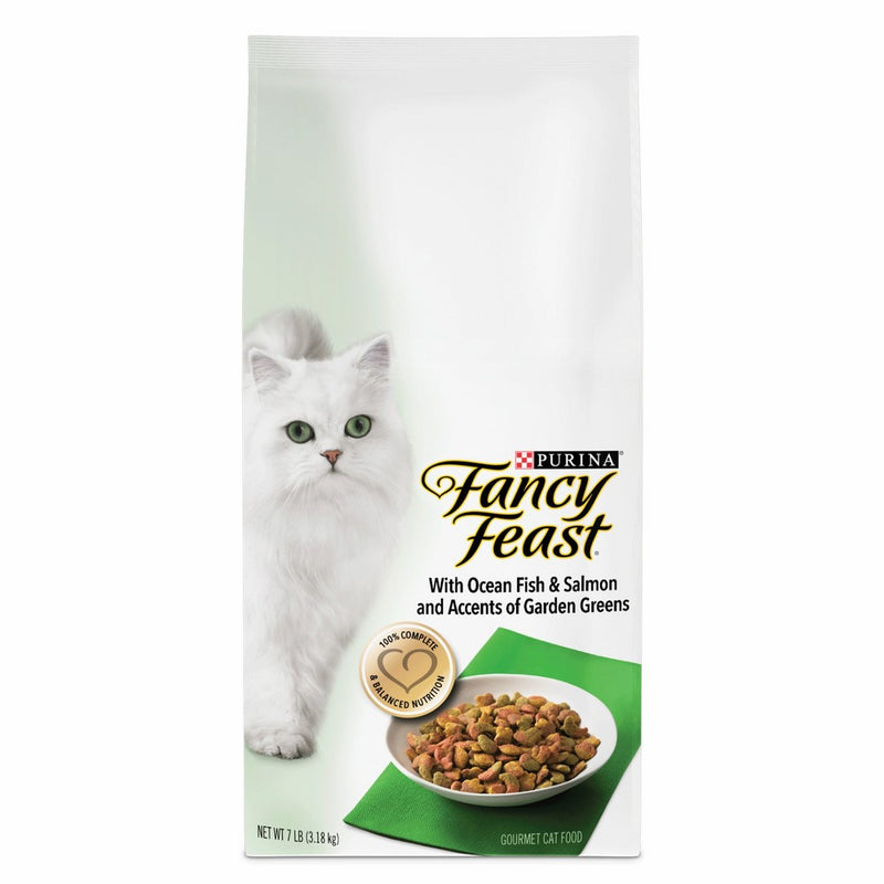 Purina Fancy Feast With Ocean Fish & Salmon and Accents of Garden Greens Dry Cat Food - 7 lb. Bag