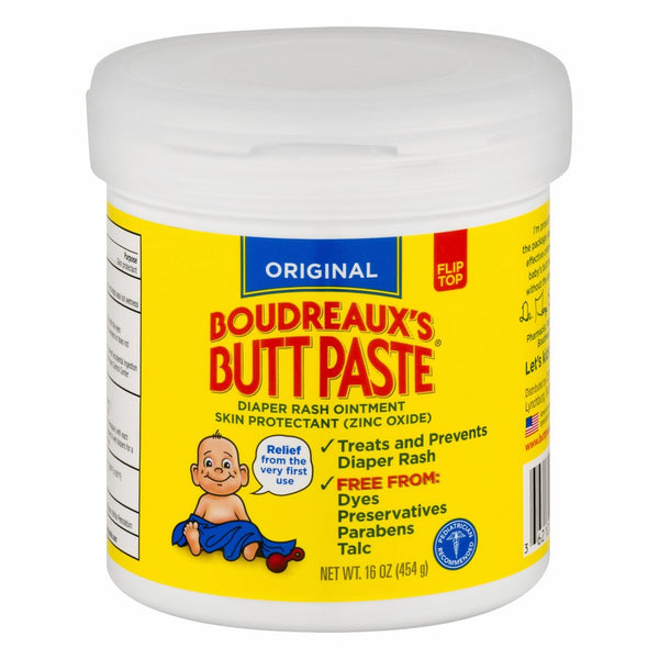 Boudreaux's Butt Paste Diaper Rash Ointment - Original - Contains 16% Zinc Oxide - Pediatrician Recommended - Paraben and Preservative-Free - 16 Ounce (Packaging May Vary)