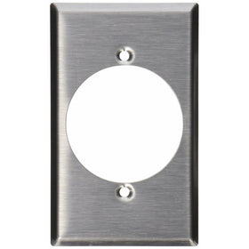 Leviton 84028 1-Gang Flush Mount 2.15-Inch Diameter, Device Receptacle Wallplate, Device Mount, Stainless Steel